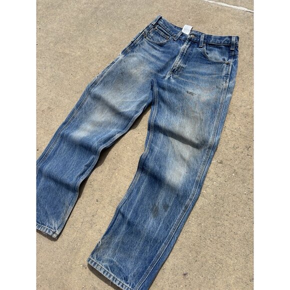 Vintage Y2K Carhartt Carpenter Raw Denim Blue Jean - Picture 7 of 10